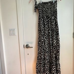 Amazon MWT Polka dot nap maxi dress, shoulder ties, NWT